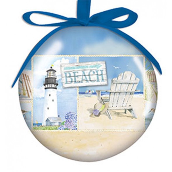 Item 109715 Myrtle Beach Coastal Collage Ball Ornament