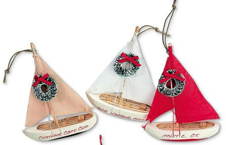 Item 109973 Sailboat With Wreath Ornament