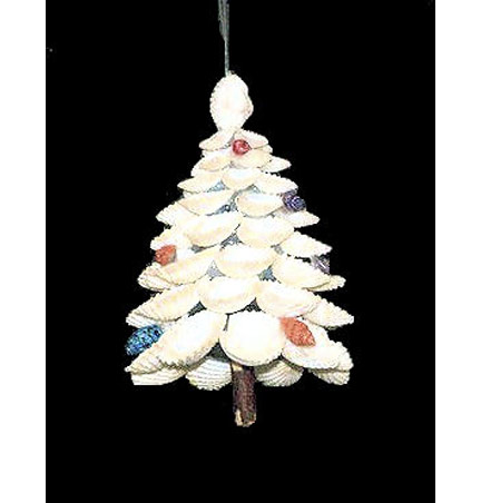Item 115002 Glittered Shell Christmas Tree Ornament