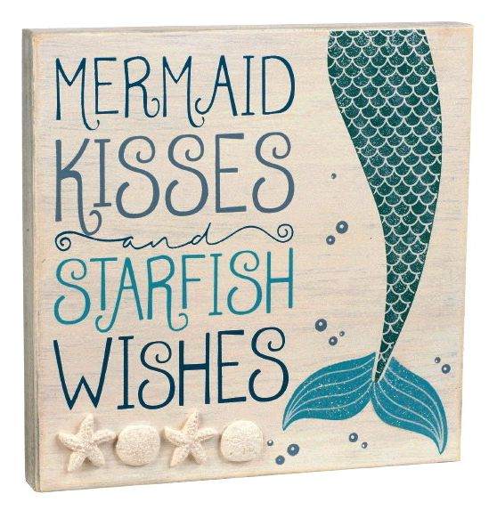 Item 117037 Mermaid Kisses and Starfish Wishes Plaque