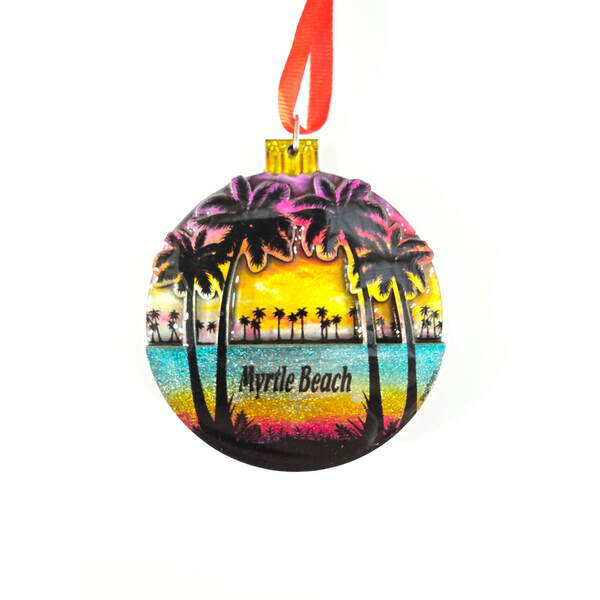 Item 118465 Palm Sunset Ornament - Myrtle Beach