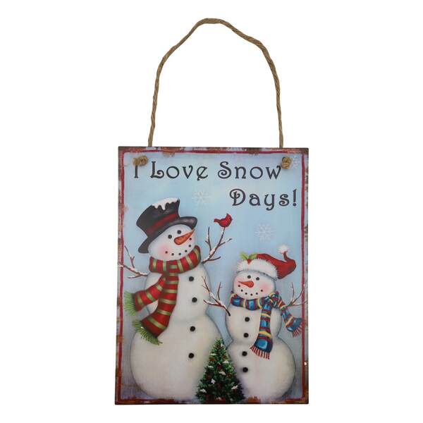 Item 122054 Love Snow Days Snowman Wood Sign