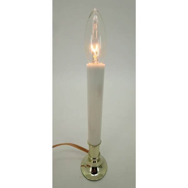 Item 122096 Dusk To Dawn Brass Candle Lamp