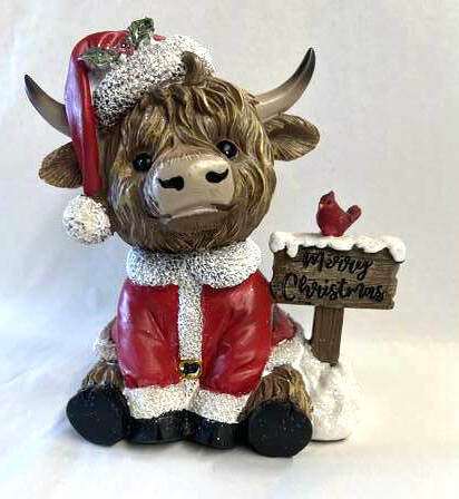 Item 127066 Christmas Santa Highland Cow