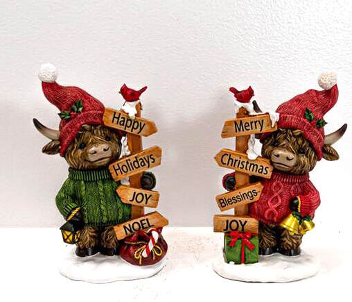 Item 127068 Christmas Cow Figure