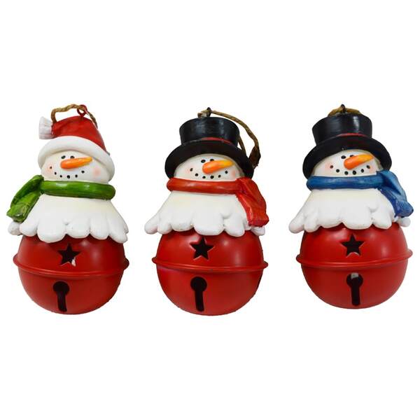 Item 127071 Snowmen On Bell Ornament