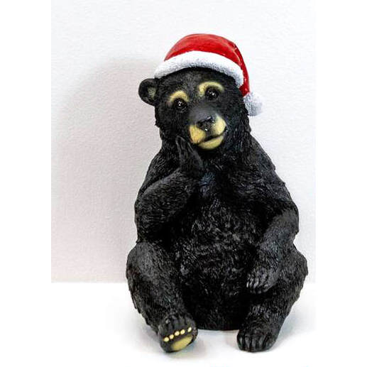 Item 127256 Poly Black Christmas Bear Figure
