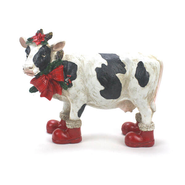 Item 127474 Christmas Cow With Bow