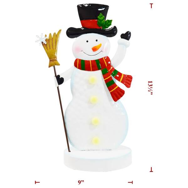 Item 127482 Metal Snowman On Base