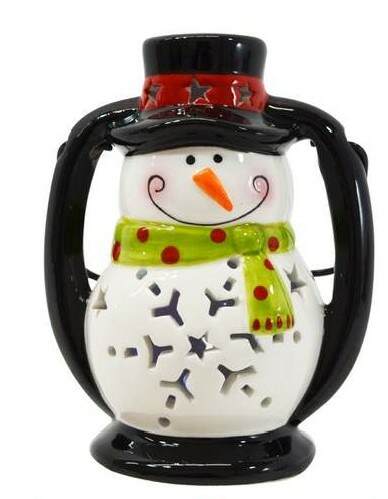 Item 127496 Stoneware Snowman Lantern