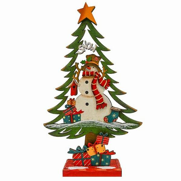 Snowman In Christmas Tree On Present - Item 128431 | The Christmas Mouse
