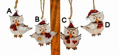 Item 128496 Owl With Santa Hat Ornament