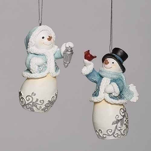 Item 134019 Ice Blue Snowman Ornament