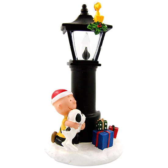 Item 134073 Charlie Brown and Snoopy Flicker Lamppost Nightlight