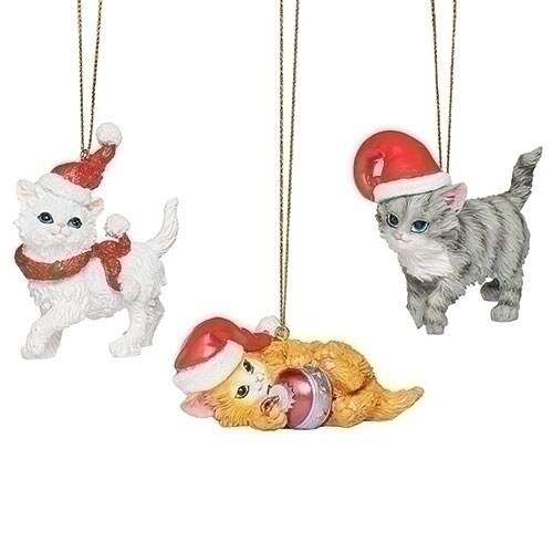 Item 134107 Cat With Santa Hat Ornament