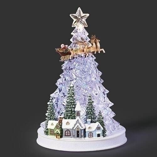 Item 134135 Lighted Musical Tree Village With Santa And Reindeer