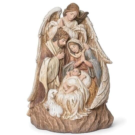 Item 134141 Holy Family With Sheep And Angel Figure