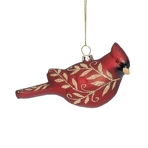 Item 134142 Cardinal Ornament With Leaf Scroll Ornament