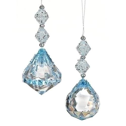 Item 134145 Blue Crystal Drop Ornament