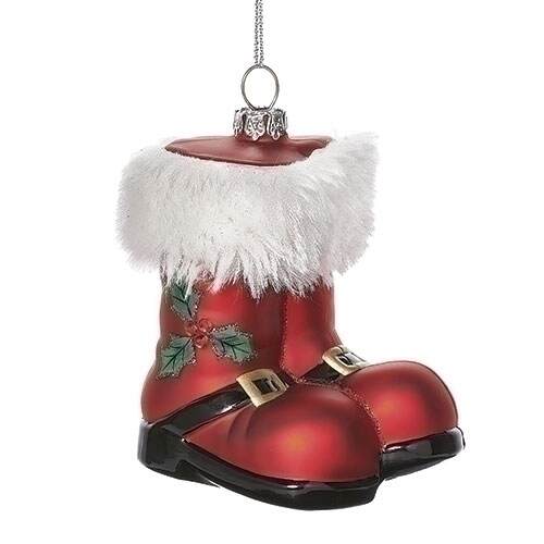 Item 134148 Glass Santa Boot Ornament