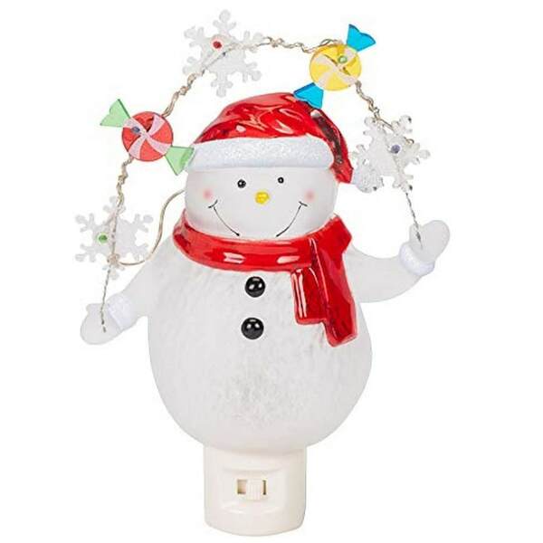 Item 134156 Snowman With LED Garland Nightlight