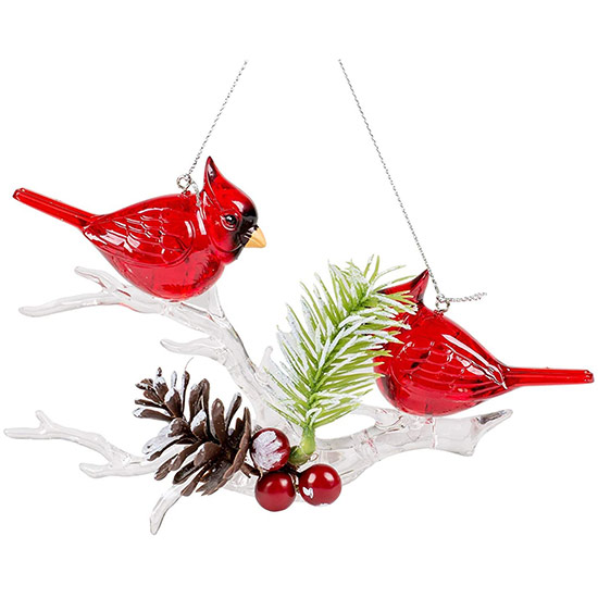 Item 134174 Two Cardinals On Branch Ornament