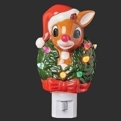 Item 134222 Rudolph With Wreath Nightlight