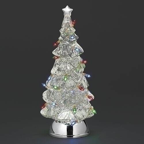 Item 134240 Lighted Swirl Tree With Lighted String Bulbs