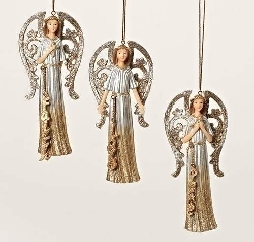 Item 134289 Gold/Silver Pleated Angel Ornament
