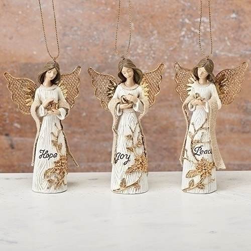 Item 134298 Ivory/Gold Angel Ornament