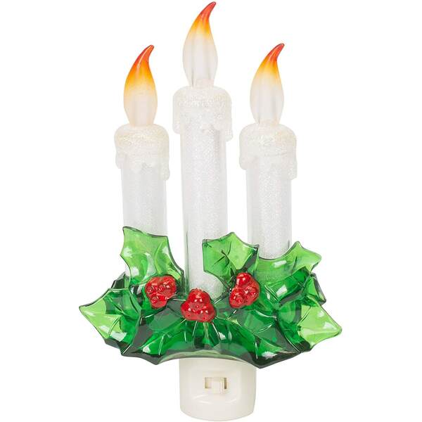 Item 134315 3 Candle With Holly Nightlight