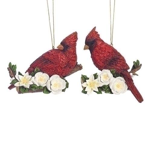 Item 134371 Cardinal With Flower Ornament