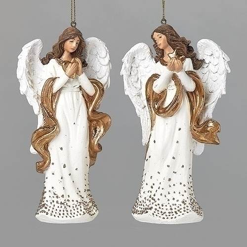 Item 134436 Angel With Gold Dot Trim Ornament