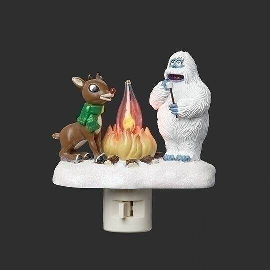 Item 135027 Rudolph And Bumble Flicker Flame Campfire Nightlight