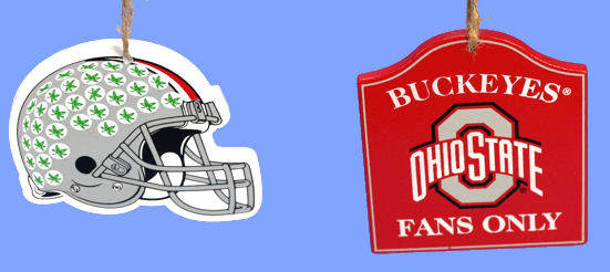 Item 141138 Ohio State University Buckeyes Helmet/Fans Only Sign Ornament