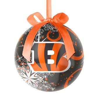 Item 141182 Cincinnati Bengals Decoupage Snowflake Ball Ornament