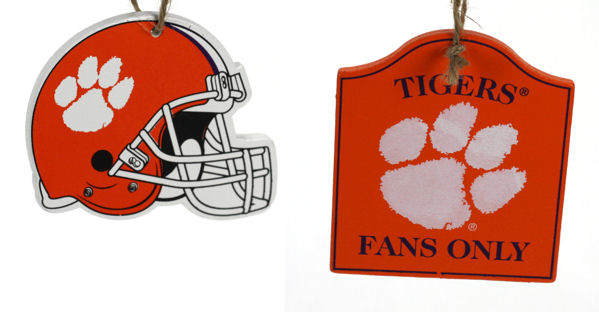 Item 141191 Clemson University Tigers Helmet/Fans Only Sign Ornament