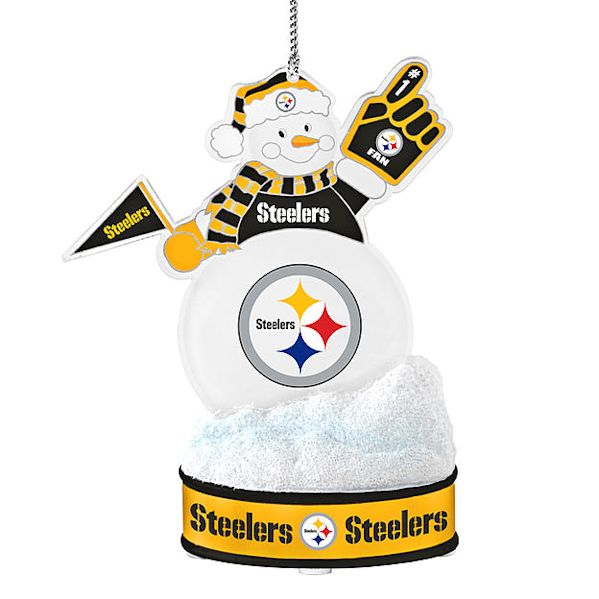 Item 141205 Pittsburgh Steelers Color Changing LED Snowman Ornament