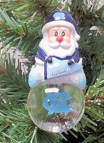 Item 141258 University of North Carolina Tar Heels Santa Snow Globe Ornament