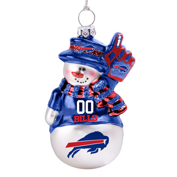 Buffalo Bills Glittered Snowman Ornament - Item 141338 | The Christmas