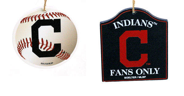 Item 141399 Cleveland Indians Baseball/Sign Ornament