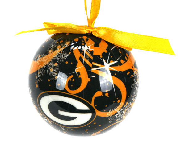 Item 141418 Green Bay Packers Decoupage Snowflake Ball Ornament