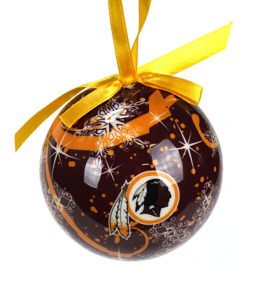 Item 141422 Washington Redskins Decoupage Snowflake Ball Ornament