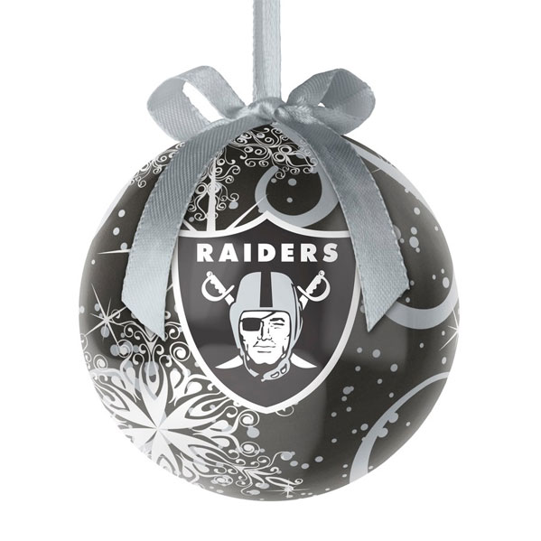 Item 141483 Oakland Raiders Decoupage Snowflake Ball Ornament