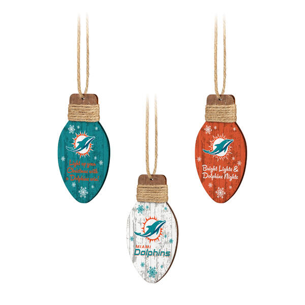 Item 143261 Miami Dolphins Holiday Light Ornament