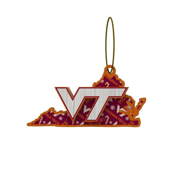 Item 143384 Virginia Tech Wood State Ornament