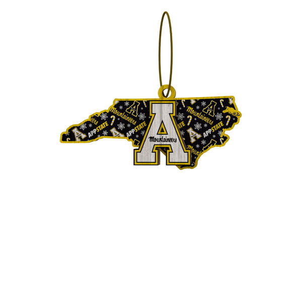 Item 143389 App State Wood State Ornament