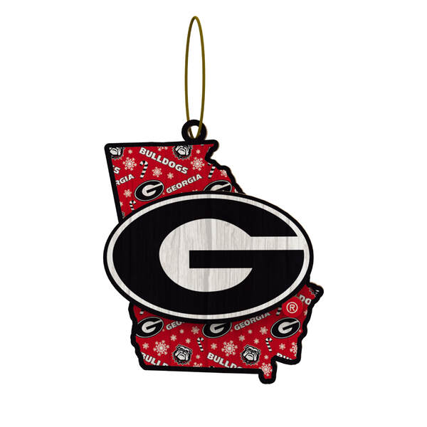 Item 143394 University Of Georgia Wood State Ornament