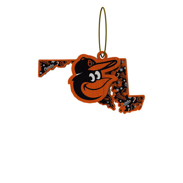 Item 143401 Baltimore Orioles Wood State Ornament