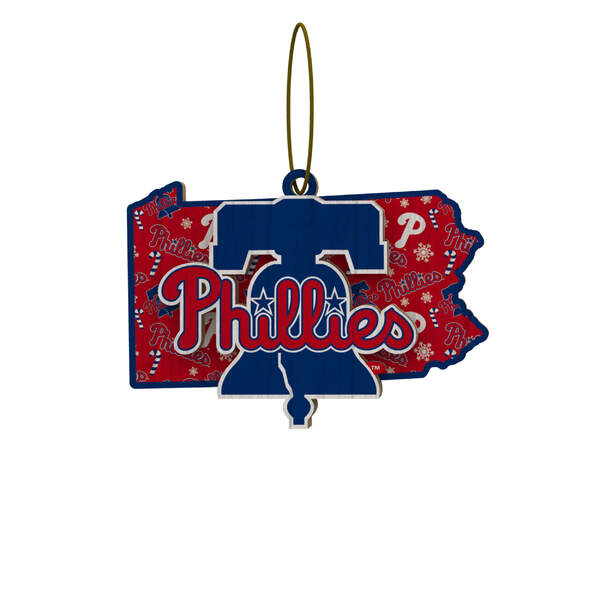 Item 143404 Philadelphia Phillies Wood State Ornament